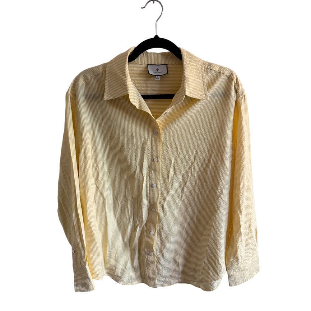 Tuckernuck Seersucker Yellow Button down -Small